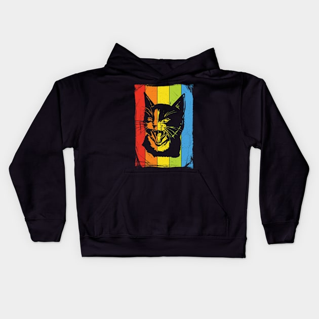 Rainbow Cat Face Kids Hoodie by fizzyllama